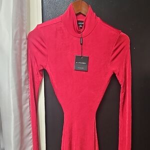 JLUXLABEL Vibrant Red Long Sleeve Dress